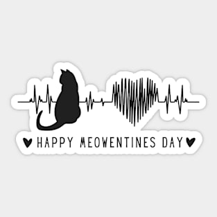 Meowentine Cat Valentines Day Cute apparel for Girls Quote Sticker